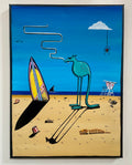 "Sharky day in the office" - Original Acrylic Glicée painting